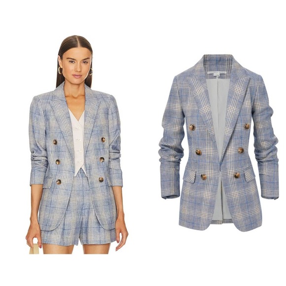 Veronica Beard Jackets & Blazers - VERONICA BEARD Beacon Plaid Linen Dickey Jacket Blazer Sz 4 Plaid Blue NWT